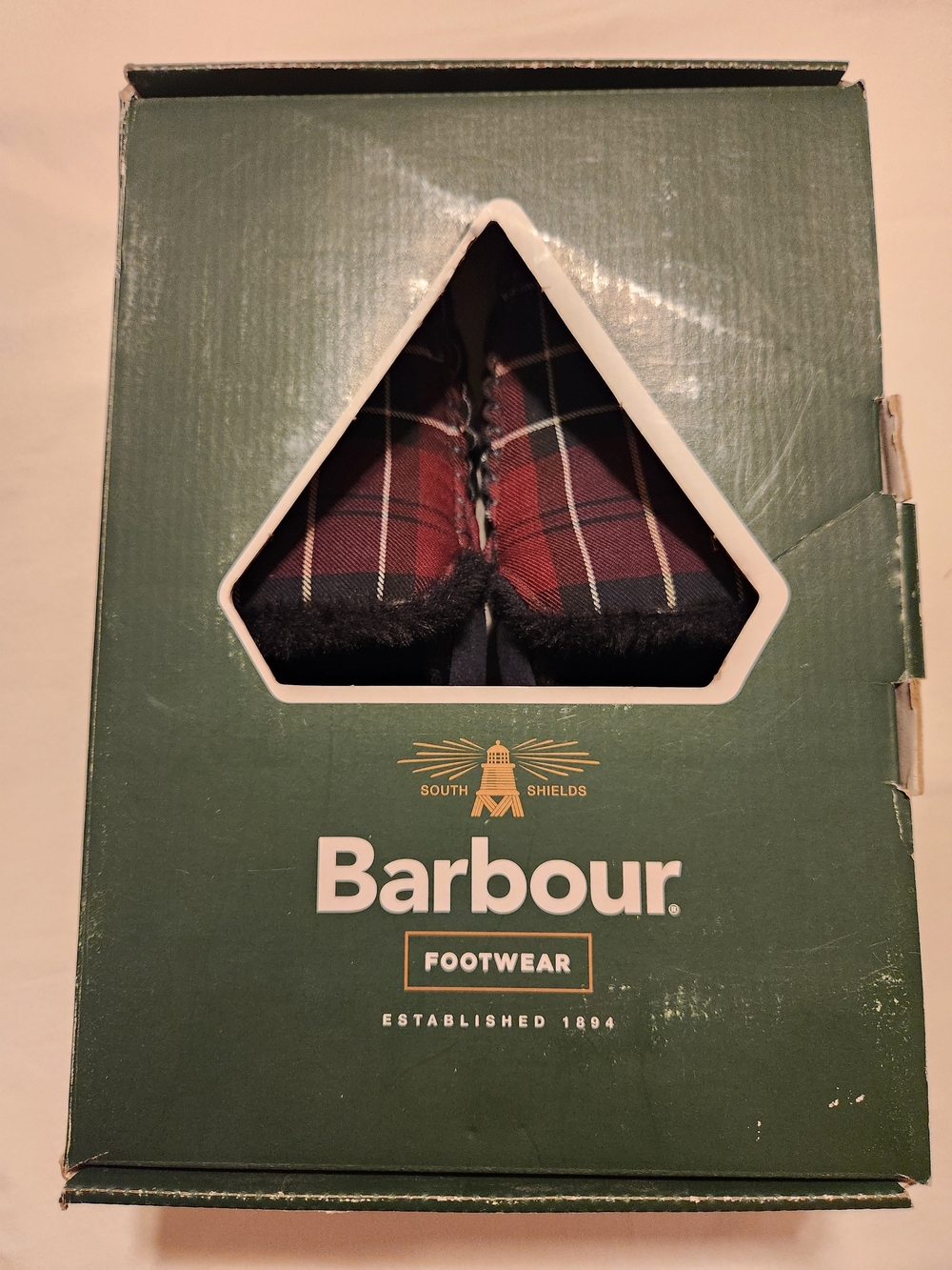 Barbour Monty Men’s Tartan Moccasin Slippers Size US 9 UK 8 NEW IN BOX